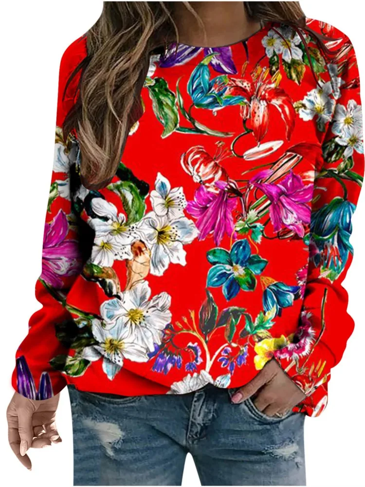 Fashion Flower Print Women's Sweatshirt 2024 Autumn/winter Round Neck Long Sleeve Hoodie Women Casual Loose Sweatshirt Pullover
Fashion Flower Print Women's Sweatshirt 2024 Autumn/winter Round Neck Long Sleeve Hoodie Women Casual Loose Sweatshirt Pullover