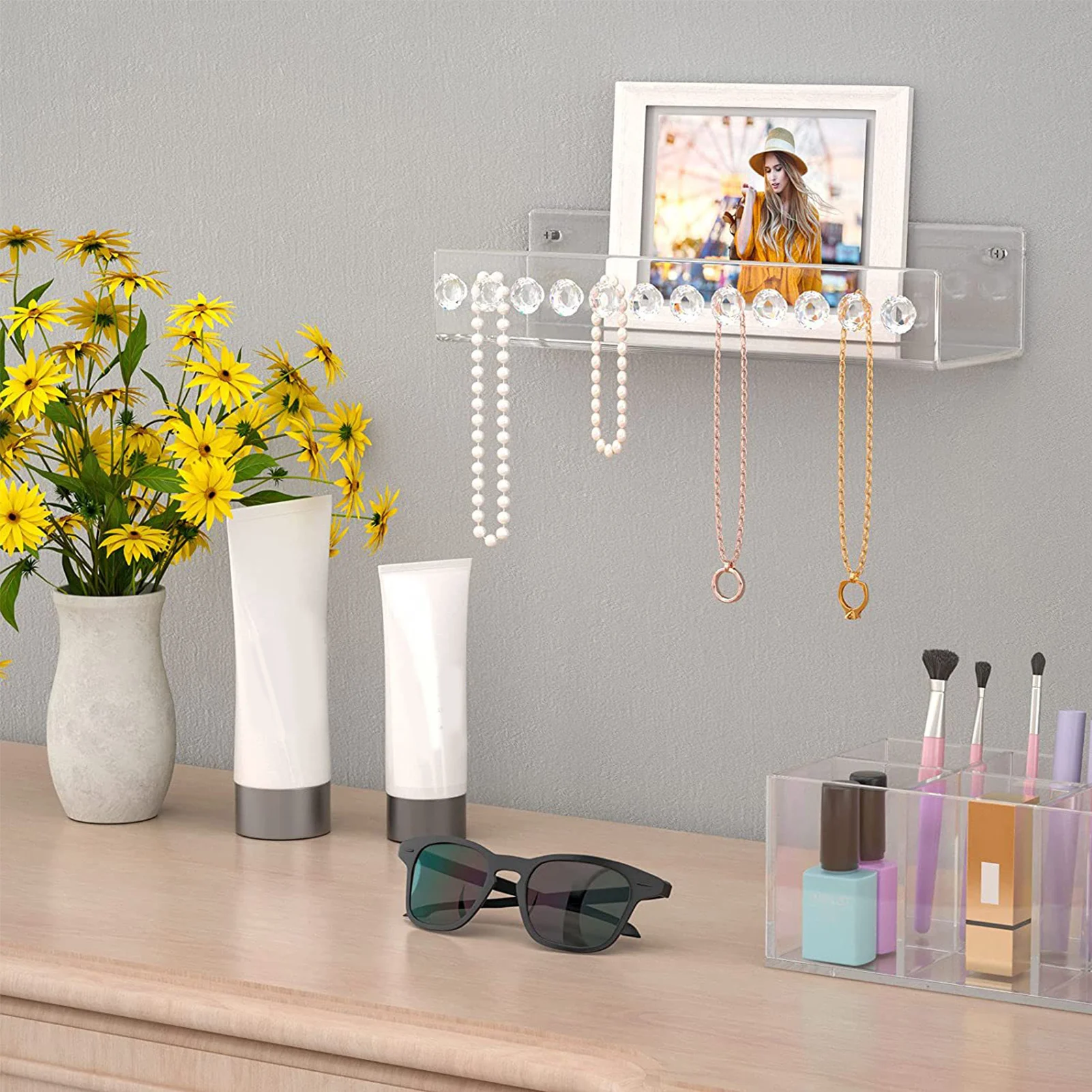 Acrylic Necklace Holder Wall Mounted Acrylic Jewelry Display Holder Necklaces Pendant Bracelets Display Case For Dresser
Acrylic Necklace Holder Wall Mounted Acrylic Jewelry Display Holder Necklaces Pendant Bracelets Display Case For Dresser