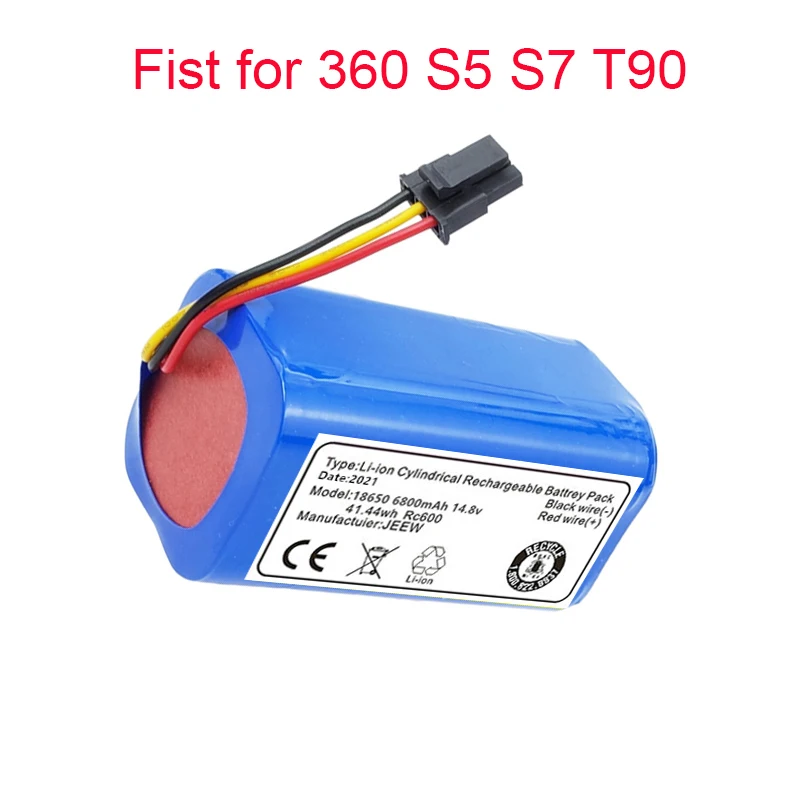 

Free shipping 14.8v 6800mah Robot Vacuum Cleaner Battery Pack for 360 S5 S7 T90 Robotic Vacuum Cleaner Replacement Batteries