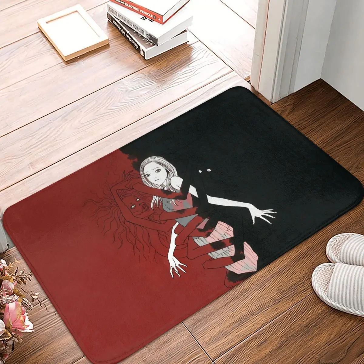 

Junji Ito Bath Mat Red And Black Doormat Kitchen Carpet Balcony Rug Home Decoration