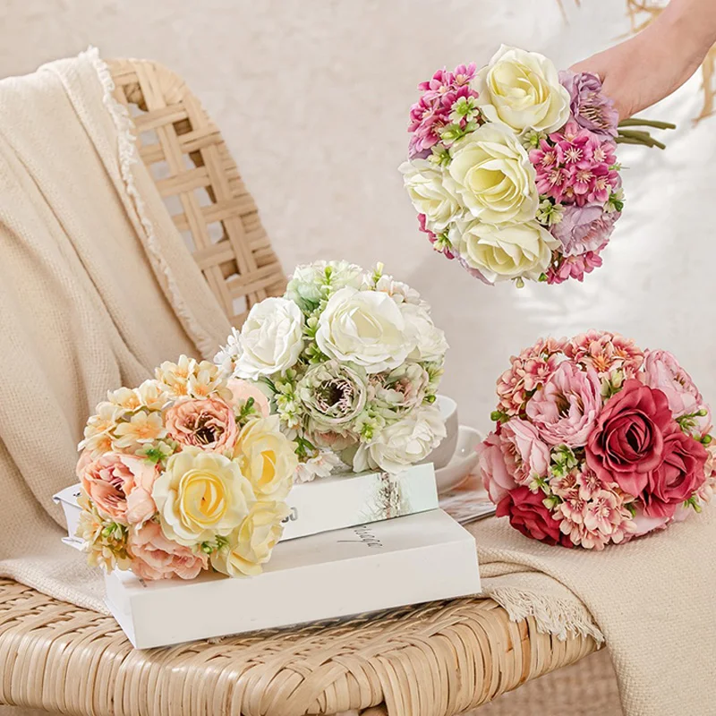 1 Bunch Romantic Artificial Rose Flower Wedding Bridal Bouquet Living Room Decor Flower Arrangement Silk Flower Photography Prop
1 Bunch Romantic Artificial Rose Flower Wedding Bridal Bouquet Living Room Decor Flower Arrangement Silk Flower Photography Prop
