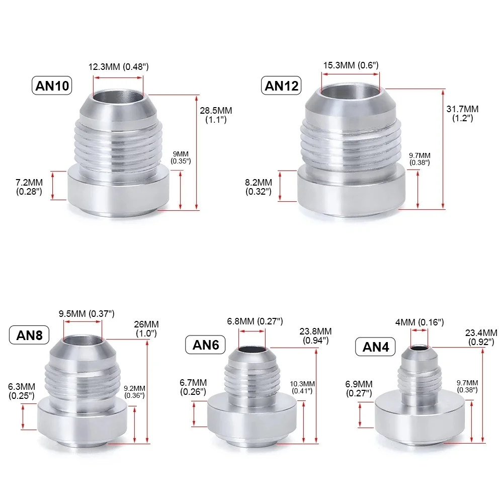 AN6 AN8 AN10 AN12 AN16 AN20 Aluminum Nitrous Hose Fitting Male Billet Straight Male Weld Fitting Adapter Weld Bung
AN6 AN8 AN10 AN12 AN16 AN20 Aluminum Nitrous Hose Fitting Male Billet Straight Male Weld Fitting Adapter Weld Bung