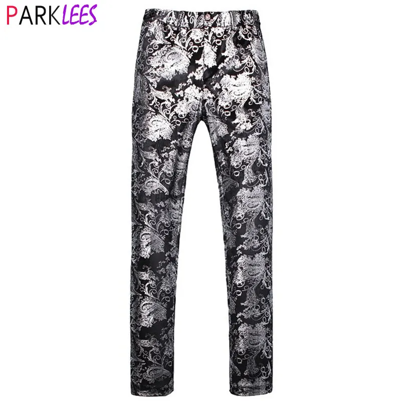 Mens Silver Stamping Floral Suit Pants Men Casual Flat Front Expandable Wasit Dress Pants Mens Wedding Groom Prom Stage Trousers
Mens Silver Stamping Floral Suit Pants Men Casual Flat Front Expandable Wasit Dress Pants Mens Wedding Groom Prom Stage Trousers