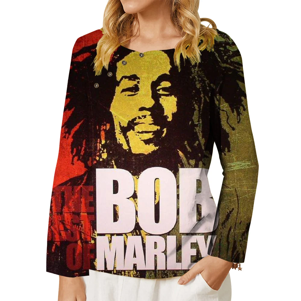 CLOOCL Women T-shirt Singer Reggae Creator Bob Marley Graphics 3D Printed Tee Button Decorate Crew Neck Long Sleeve Casual Tops
CLOOCL Women T-shirt Singer Reggae Creator Bob Marley Graphics 3D Printed Tee Button Decorate Crew Neck Long Sleeve Casual Tops