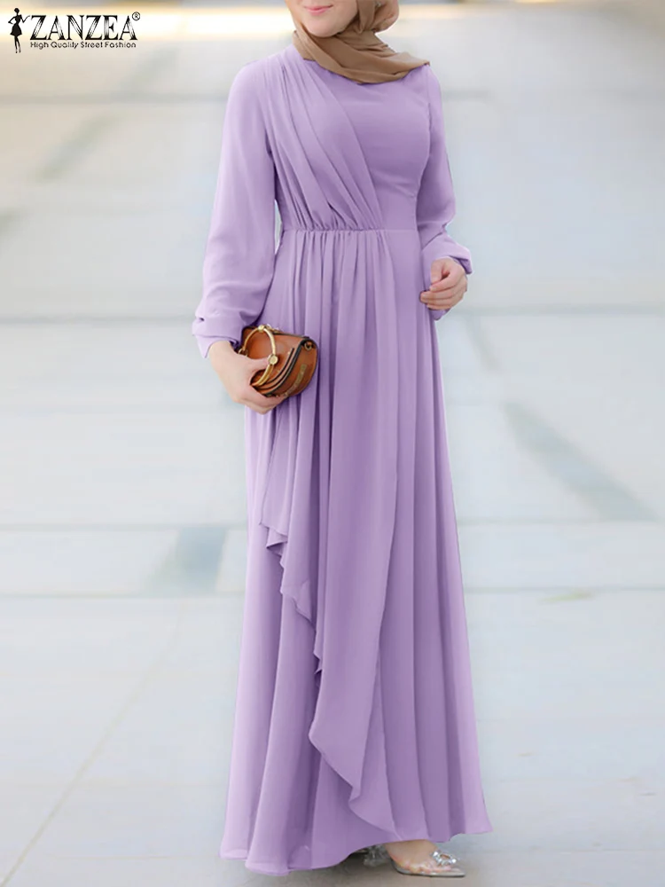 ZANZEA Spring Solid Islamic Kaftan Muslim Dress Long Sleeve O-Neck Button Robe Fashion Elegant Vintage Party Maxi Sundress 2022
ZANZEA Spring Solid Islamic Kaftan Muslim Dress Long Sleeve O-Neck Button Robe Fashion Elegant Vintage Party Maxi Sundress 2022