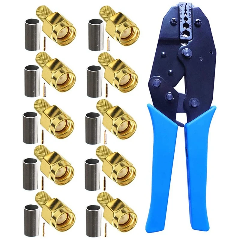 10Pcs SMA Male Connectors And Coaxial Cable Crimping Tool Crimp RG58 Cable For SMA WIFI Antenna Extension Cable
10Pcs SMA Male Connectors And Coaxial Cable Crimping Tool Crimp RG58 Cable For SMA WIFI Antenna Extension Cable