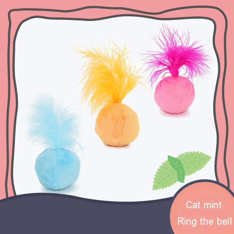 Built In Plastic Sound Ring The Bell Catnip Bell Ball Cat Toys Feather Plush Pets Toys Gnaw Molar Claw Cat Accessories Supplies 
Built In Plastic Sound Ring The Bell Catnip Bell Ball Cat Toys Feather Plush Pets Toys Gnaw Molar Claw Cat Accessories Supplies