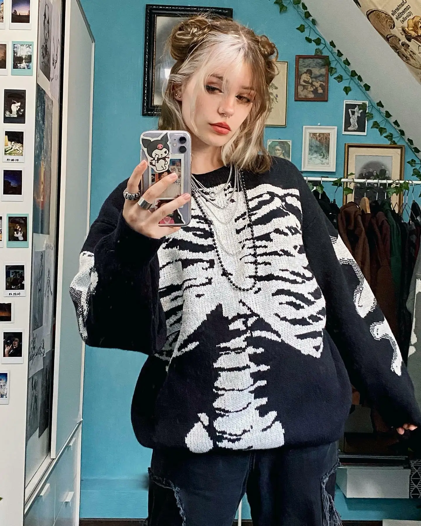 Women\u00a0Long\u00a0Sleeve\u00a0Knitted Sweater Round Collar Skeleton Print Loose Fit Knitwear Female Casual Warm Pullover
Women\u00a0Long\u00a0Sleeve\u00a0Knitted Sweater Round Collar Skeleton Print Loose Fit Knitwear Female Casual Warm Pullover