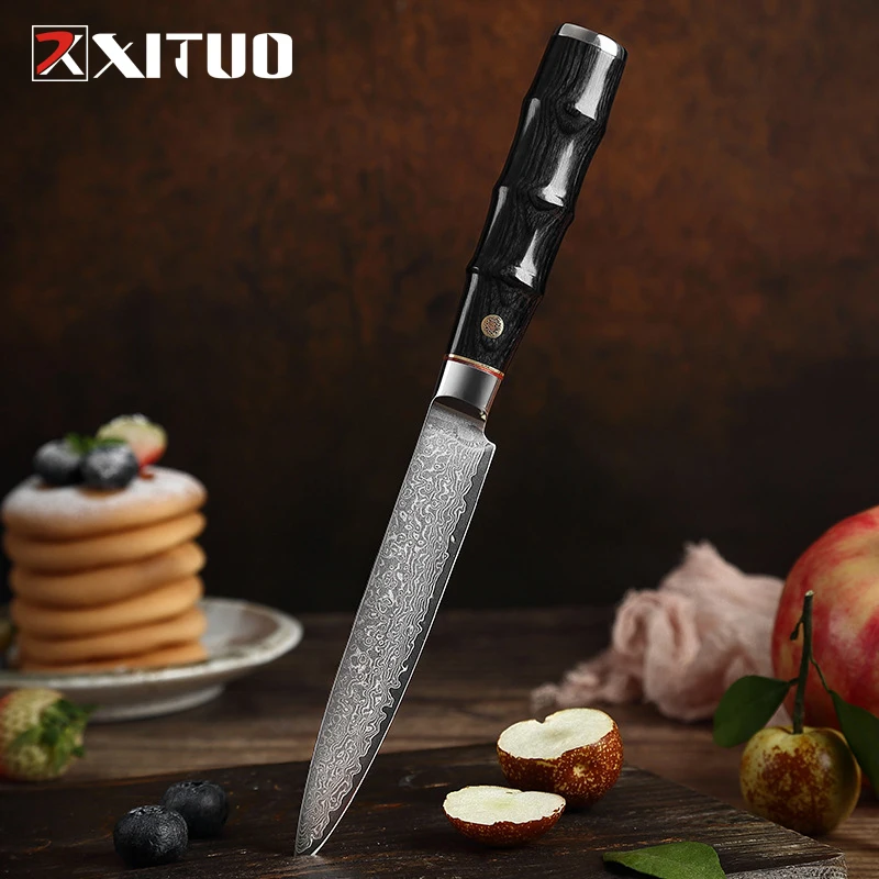 XITUO 67 Layer Damascus Steel Utility Knife Professional Kitchen Knife Cut Fruit Meat Fish Kitchen Accessories Color Wood Handle
XITUO 67 Layer Damascus Steel Utility Knife Professional Kitchen Knife Cut Fruit Meat Fish Kitchen Accessories Color Wood Handle
