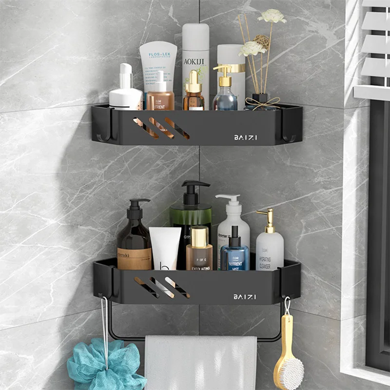 YCRAYS Black Bathroom Corner Organizer Shelf Storage Rack Wall Mounted Toilet Towel Bar Holder Robe Hook For Kitchen Accessories
YCRAYS Black Bathroom Corner Organizer Shelf Storage Rack Wall Mounted Toilet Towel Bar Holder Robe Hook For Kitchen Accessories