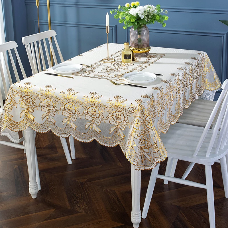 Bronzing Floral Table Cloth PVC Tablecloth Washable Waterproof Oil-proof Rectangular Lace Dining Restaurant Coffee Table Mat
Bronzing Floral Table Cloth PVC Tablecloth Washable Waterproof Oil-proof Rectangular Lace Dining Restaurant Coffee Table Mat