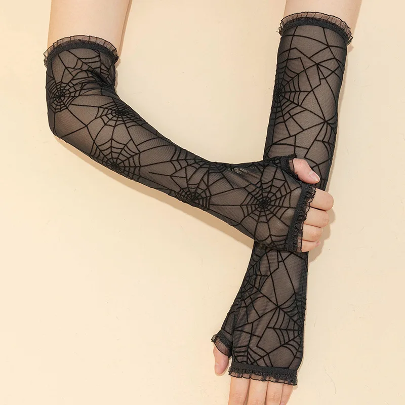 Women Spider Cosplay Sexy Arm Long Half Finger Mesh Gloves Performance Sunscreen Band Web Pattern Black 1pair Sleeves Gloves
Women Spider Cosplay Sexy Arm Long Half Finger Mesh Gloves Performance Sunscreen Band Web Pattern Black 1pair Sleeves Gloves