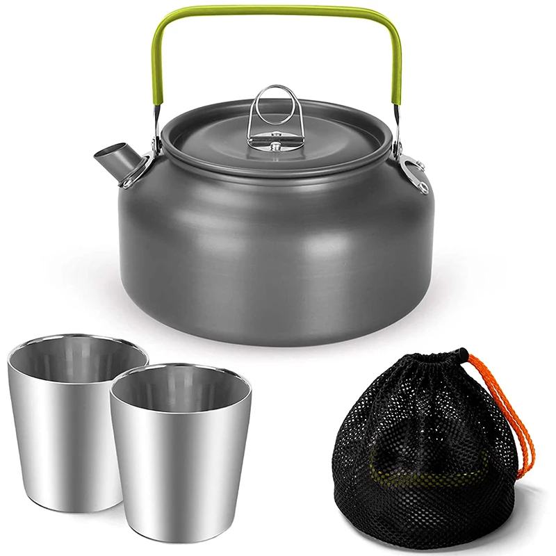 LJL-1.2L Camping Kettle Set With 2 Cups Camping Tea Set Coffee Maker Used For Hiking, Backpacking, Camping And Picnic
LJL-1.2L Camping Kettle Set With 2 Cups Camping Tea Set Coffee Maker Used For Hiking, Backpacking, Camping And Picnic