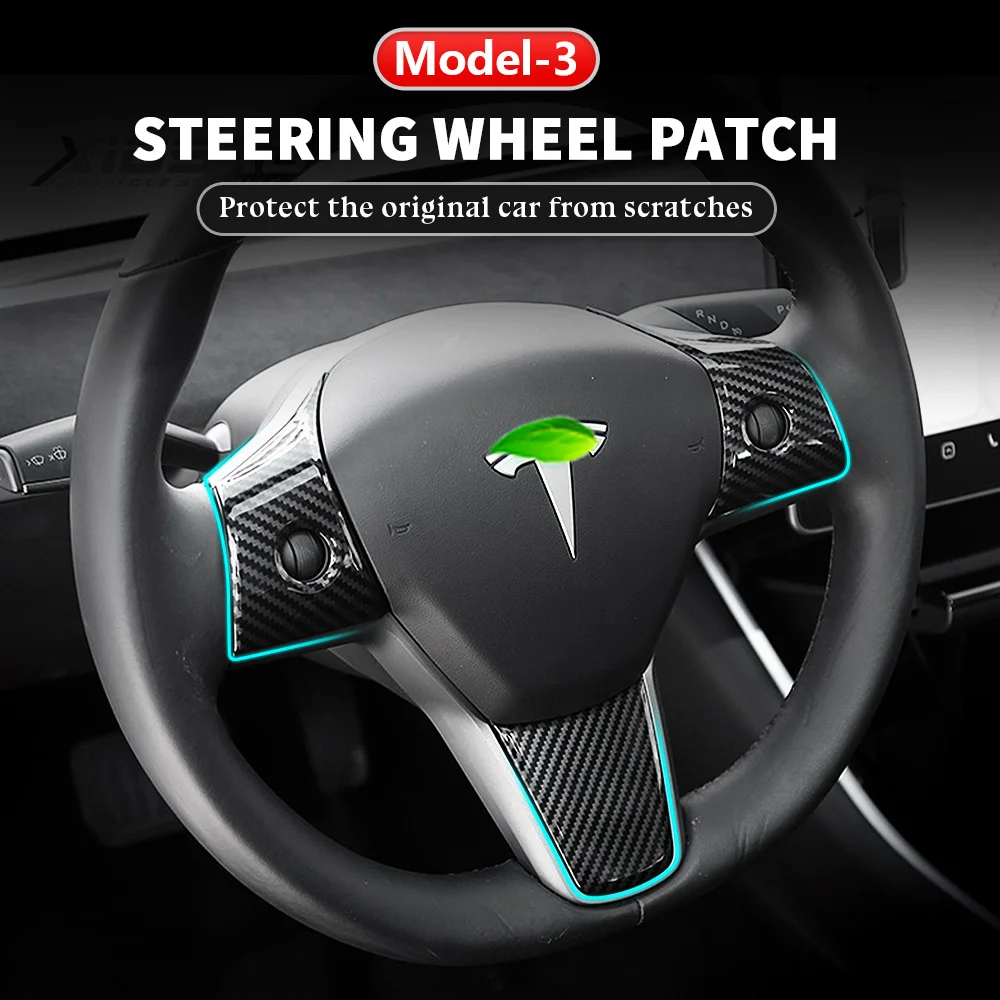 New Carbon Fiber Car Interior Steering Wheel Cover Decoration Sticker For Tesla 2017-2021M3 2017-2021Model Y 2021Model Y Styling
New Carbon Fiber Car Interior Steering Wheel Cover Decoration Sticker For Tesla 2017-2021M3 2017-2021Model Y 2021Model Y Styling