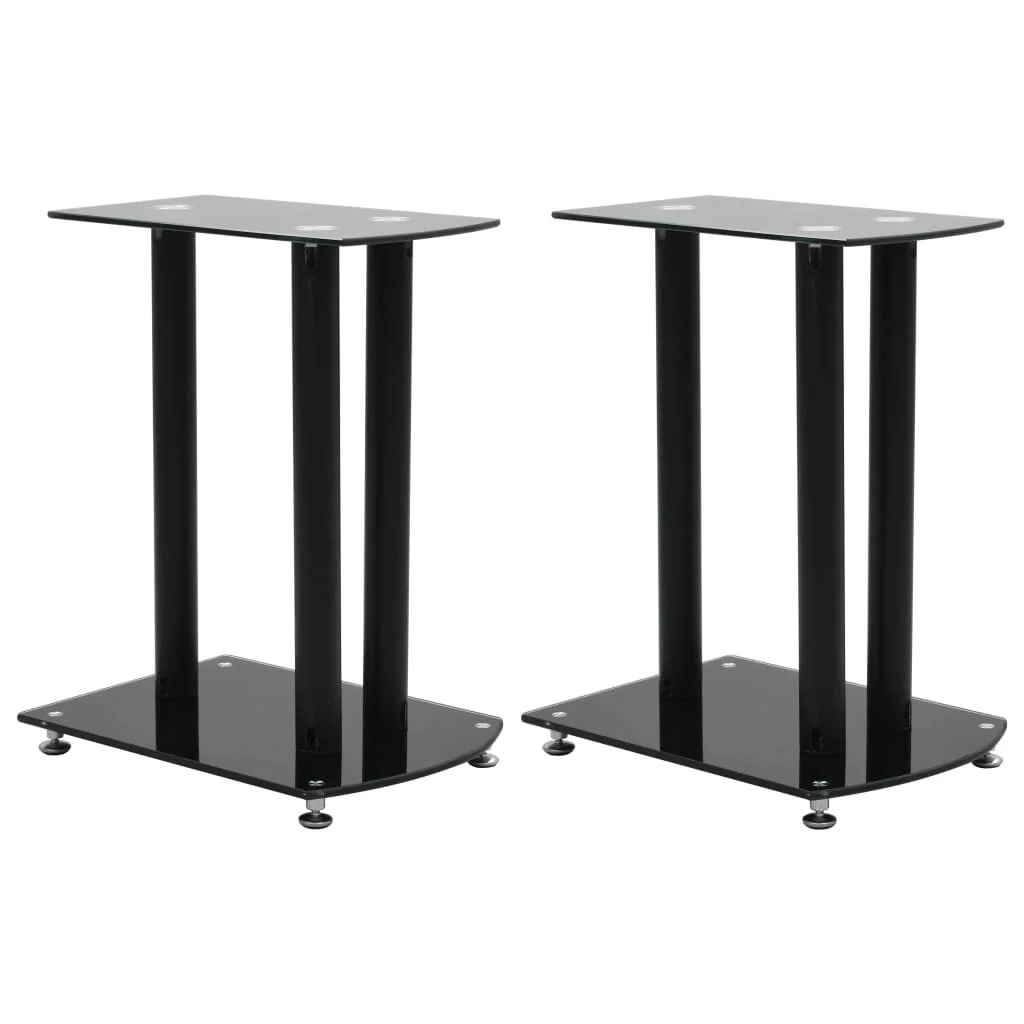Aluminum Speaker Stands 2 pcs Black Safety Glass 
Aluminum Speaker Stands 2 pcs Black Safety Glass