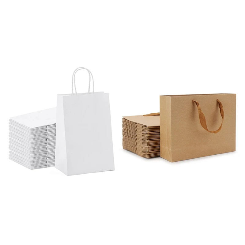 45Pcs Kraft Paper Bags With Handles Paper Shopping Bags Party Bags Recyclable Kraft Bags - 25Pcs White & 20Pcs Brown
45Pcs Kraft Paper Bags With Handles Paper Shopping Bags Party Bags Recyclable Kraft Bags - 25Pcs White & 20Pcs Brown