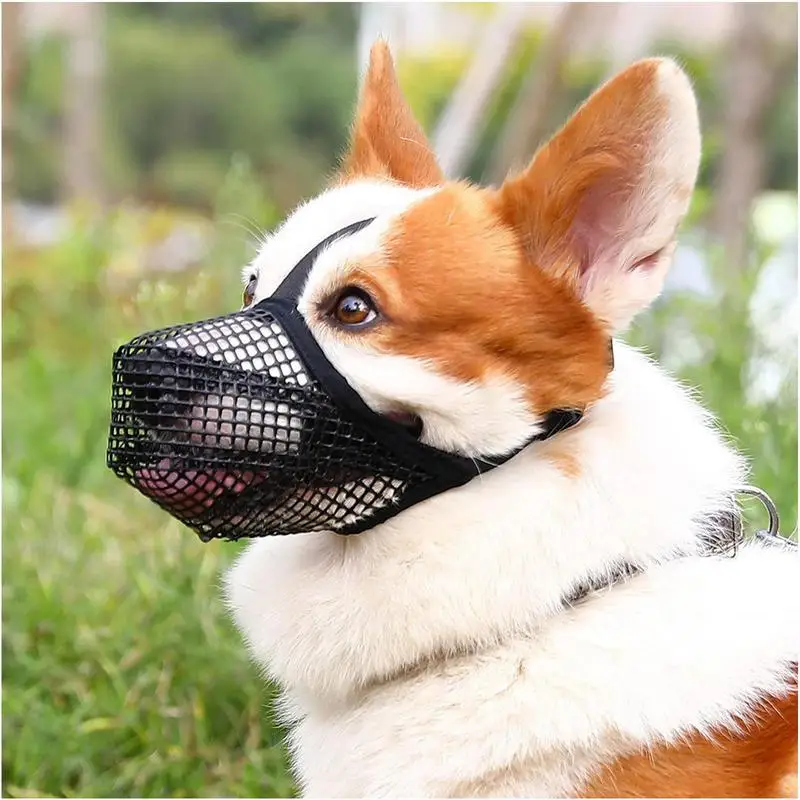 

Barking Biting Muzzle Accesory Chewing Cover Scavenging Dog Prevent Adjustable Dog With Dog Mouth Mesh Strap Licking Anti Muzzle