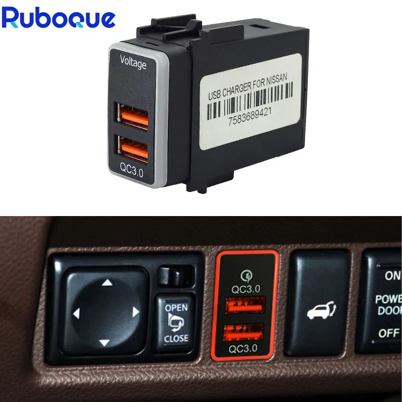 1PC Dual USB Quick Charger Car Interface Socket Connector QC3.0 Voltage Display For NISSAN Sunny Murano Patrol X-Trail Qashqai
1PC Dual USB Quick Charger Car Interface Socket Connector QC3.0 Voltage Display For NISSAN Sunny Murano Patrol X-Trail Qashqai