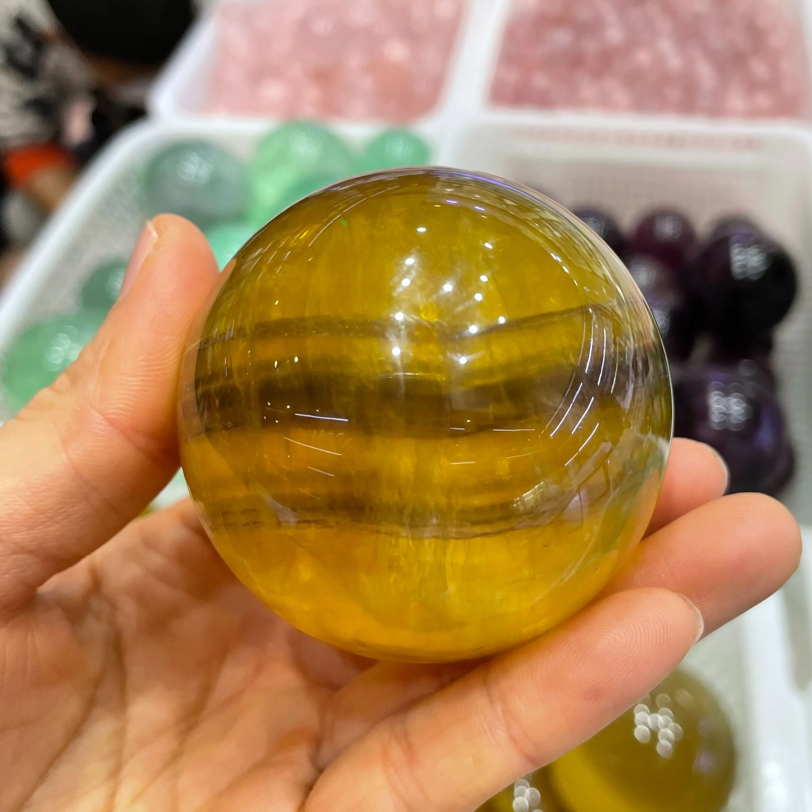 5-6/6-7cm High Quality! Natural Yellow Fluorite Quartz Crystal Sphere Ball Healing
5-6/6-7cm High Quality! Natural Yellow Fluorite Quartz Crystal Sphere Ball Healing
