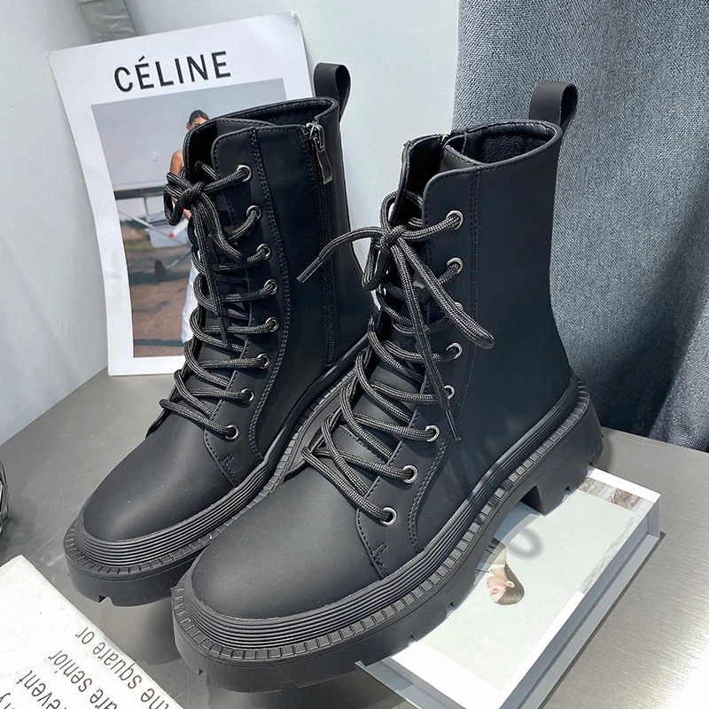 Ladies Modern Booties Female Shoes Ankle Modern Boots For Women Black Round Toe Lace Up Low Heel Ladies Short Rubber Boots
Ladies Modern Booties Female Shoes Ankle Modern Boots For Women Black Round Toe Lace Up Low Heel Ladies Short Rubber Boots