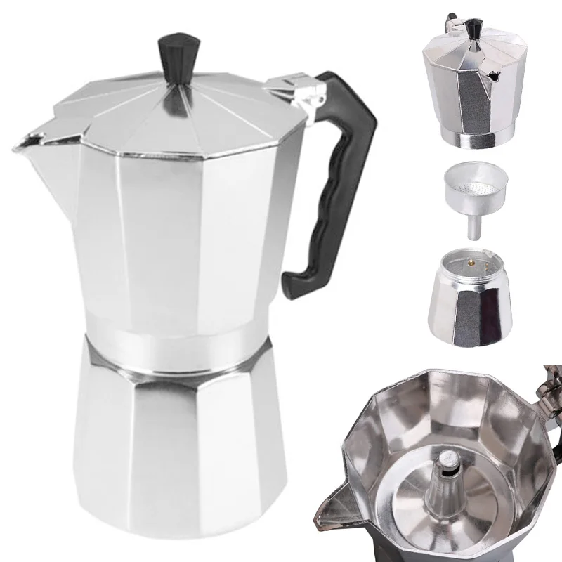50-600ml Mocha Latte Coffee Maker Italian Moka Espresso Cafeteira Percolator Pot Stovetop Coffee Maker Aluminum Moka Cafeteira
50-600ml Mocha Latte Coffee Maker Italian Moka Espresso Cafeteira Percolator Pot Stovetop Coffee Maker Aluminum Moka Cafeteira