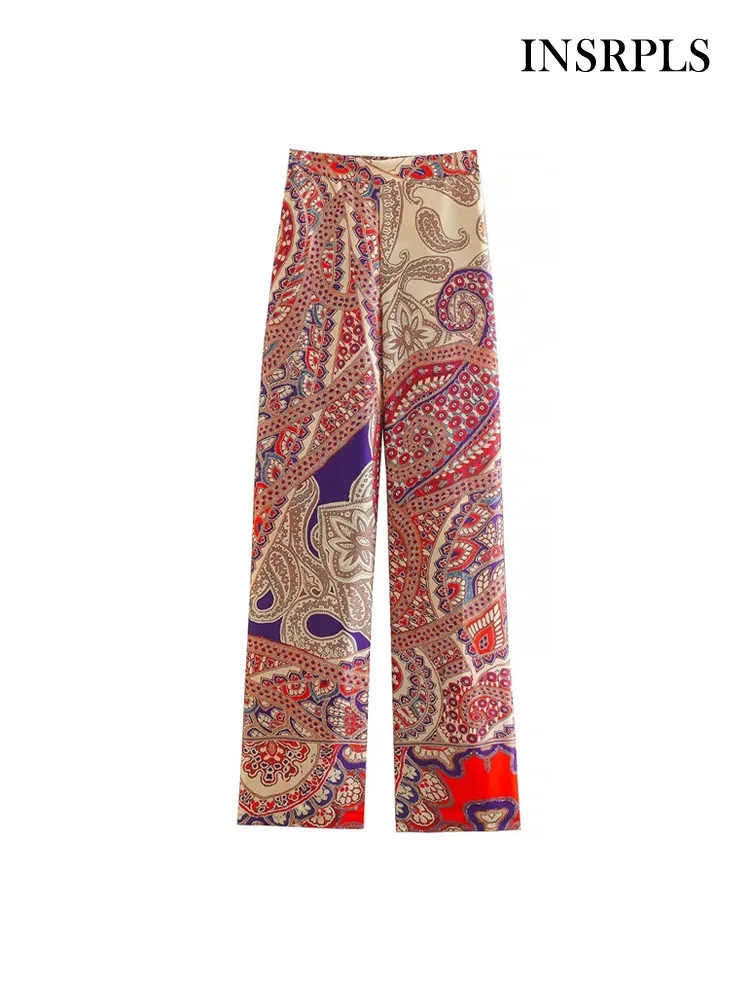 INSRPLS Women Fashion Side Pockets Printed Straight Pants Vintage High Waist With Elastic Waistband Female Trousers Mujer
INSRPLS Women Fashion Side Pockets Printed Straight Pants Vintage High Waist With Elastic Waistband Female Trousers Mujer