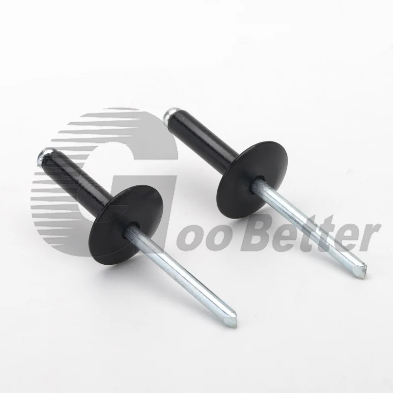 M4(4mm) M5(5mm) Black Dome Head Blind Rivets Big Hat Opening Aluminum Rivet Steel Shank Mandrel Exhaust Rivets
M4(4mm) M5(5mm) Black Dome Head Blind Rivets Big Hat Opening Aluminum Rivet Steel Shank Mandrel Exhaust Rivets