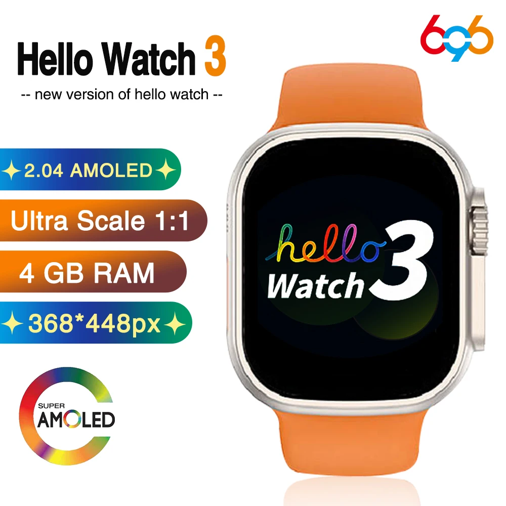 Новинка 2023, мужские Смарт-часы 2,04 дюйма AMOLED Hello Watch 3, ультра серии 8, 49 мм, компас, пульсометр, электронная книга, женские Смарт-часы с памятью 4 Гб
Новинка 2023, мужские Смарт-часы 2,04 дюйма AMOLED Hello Watch 3, ультра серии 8, 49 мм, компас, пульсометр, электронная книга, женские Смарт-часы с памятью 4 Гб
