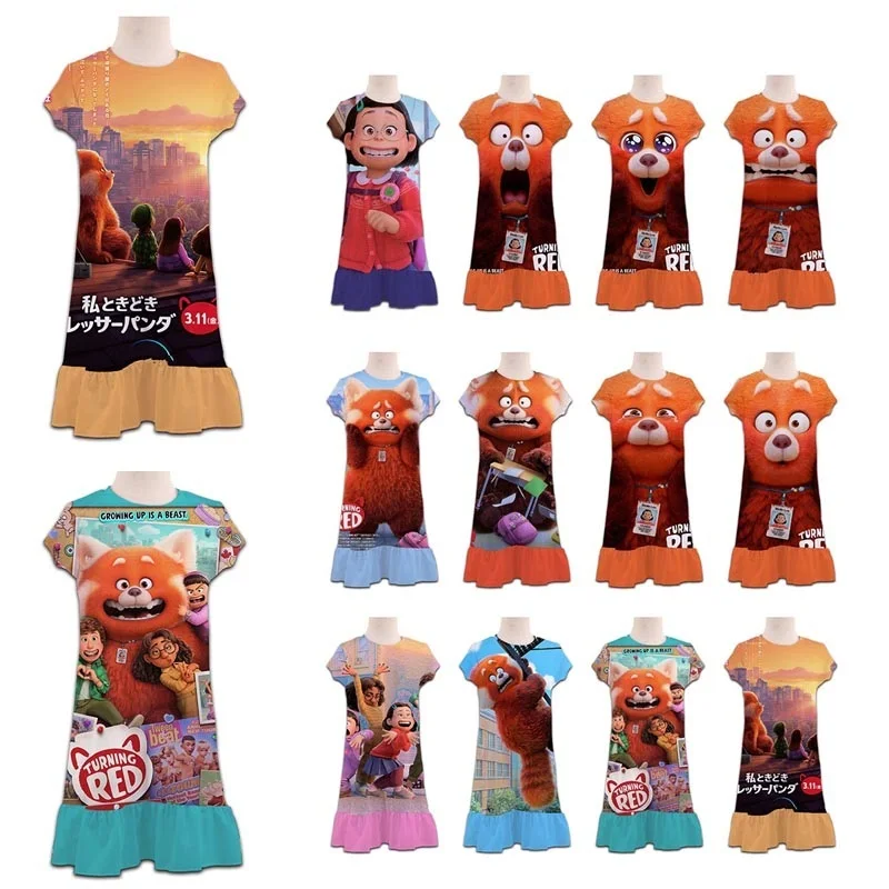 Turning red Cute Bear dress Red Panda Princess Children's Clothing Cartoon Print Summer Cotton Fashion Dress 3-8 Y Free ship
Turning red Cute Bear dress Red Panda Princess Children's Clothing Cartoon Print Summer Cotton Fashion Dress 3-8 Y Free ship