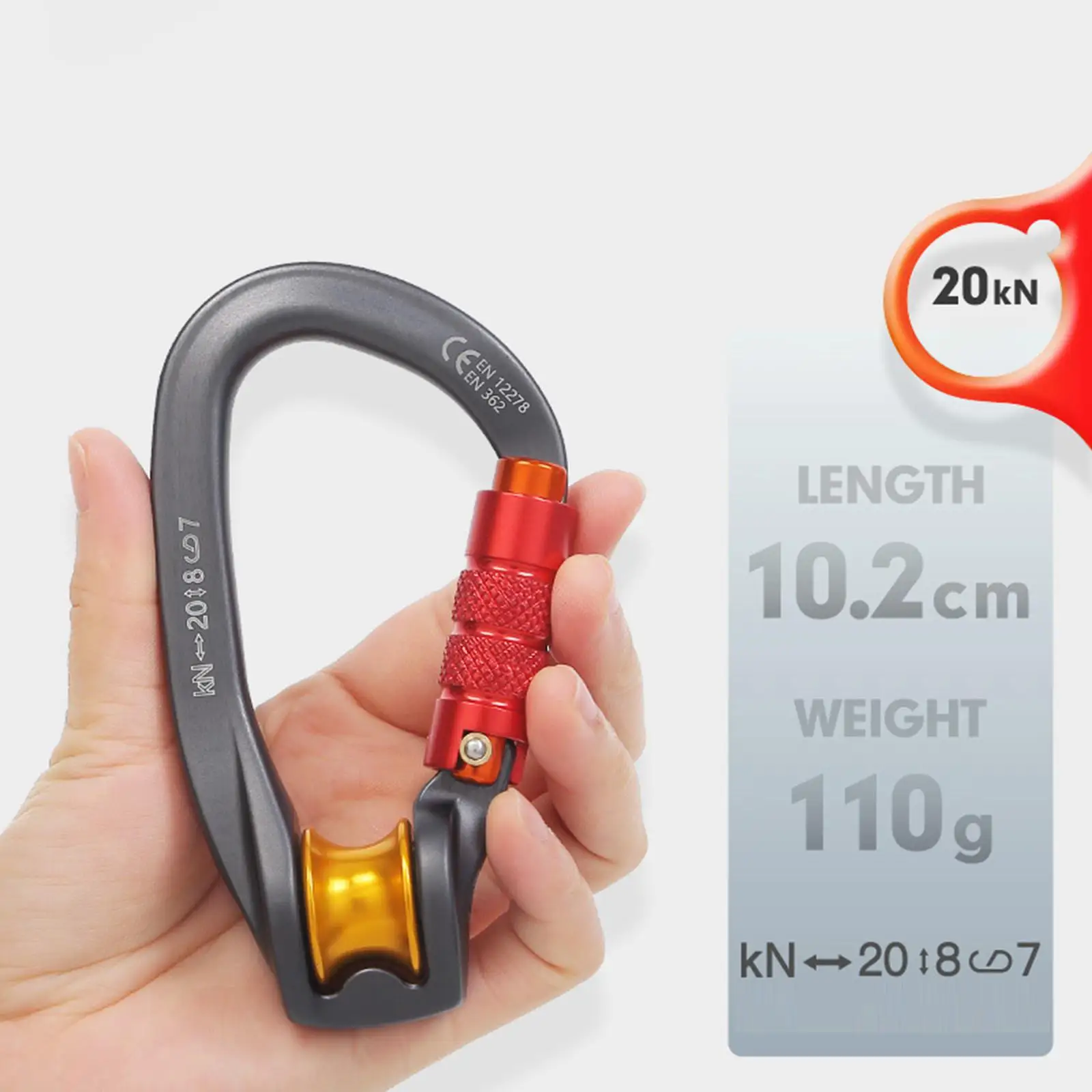 20kN Locking Carabiner D Shape Buckle Keychain Clip Outdoor Pulley Carabiner Karabiner Bearing Mountaineering Climbing Lock
20kN Locking Carabiner D Shape Buckle Keychain Clip Outdoor Pulley Carabiner Karabiner Bearing Mountaineering Climbing Lock