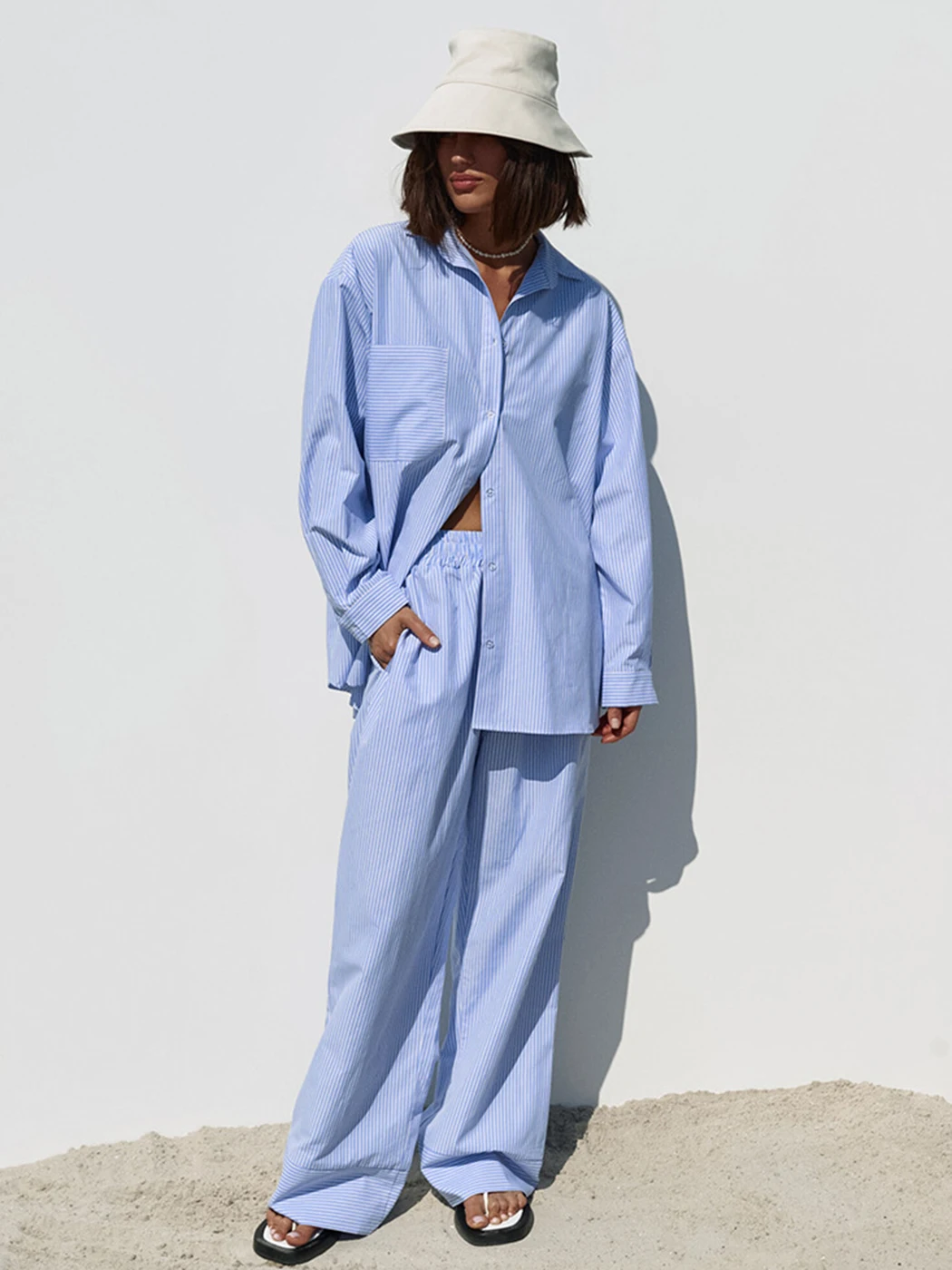 Fashion Street Cotton Casual Striped Outfits Elegant Lapel Shirts High Waist Pants Two Piece Sets Women Office Ladies Suits
Fashion Street Cotton Casual Striped Outfits Elegant Lapel Shirts High Waist Pants Two Piece Sets Women Office Ladies Suits