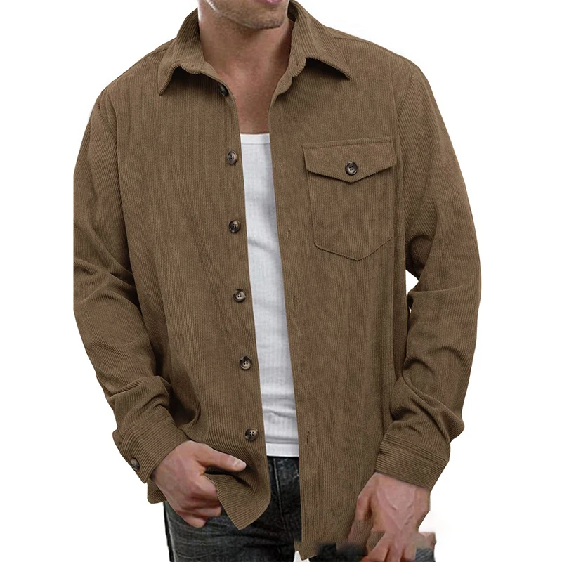 Outerwear Mens Solid Color Corduroy Shirt Jackets Leisure Long Sleeve Turn-down Collar Men Coats Spring Fashion Simple Cardigans
Outerwear Mens Solid Color Corduroy Shirt Jackets Leisure Long Sleeve Turn-down Collar Men Coats Spring Fashion Simple Cardigans