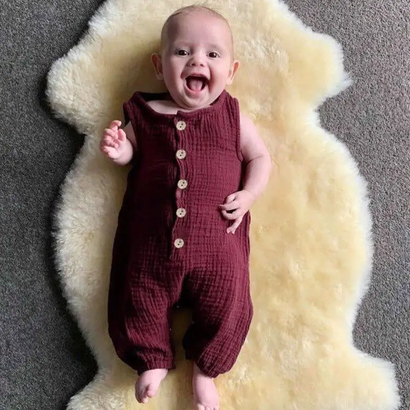 Summer Newborn Infant Baby Boys Girls Rompers Jumpsuits Playsuits Onepiece Cotton Linen Muslin Sleeveless Toddler Baby Clothing
Summer Newborn Infant Baby Boys Girls Rompers Jumpsuits Playsuits Onepiece Cotton Linen Muslin Sleeveless Toddler Baby Clothing