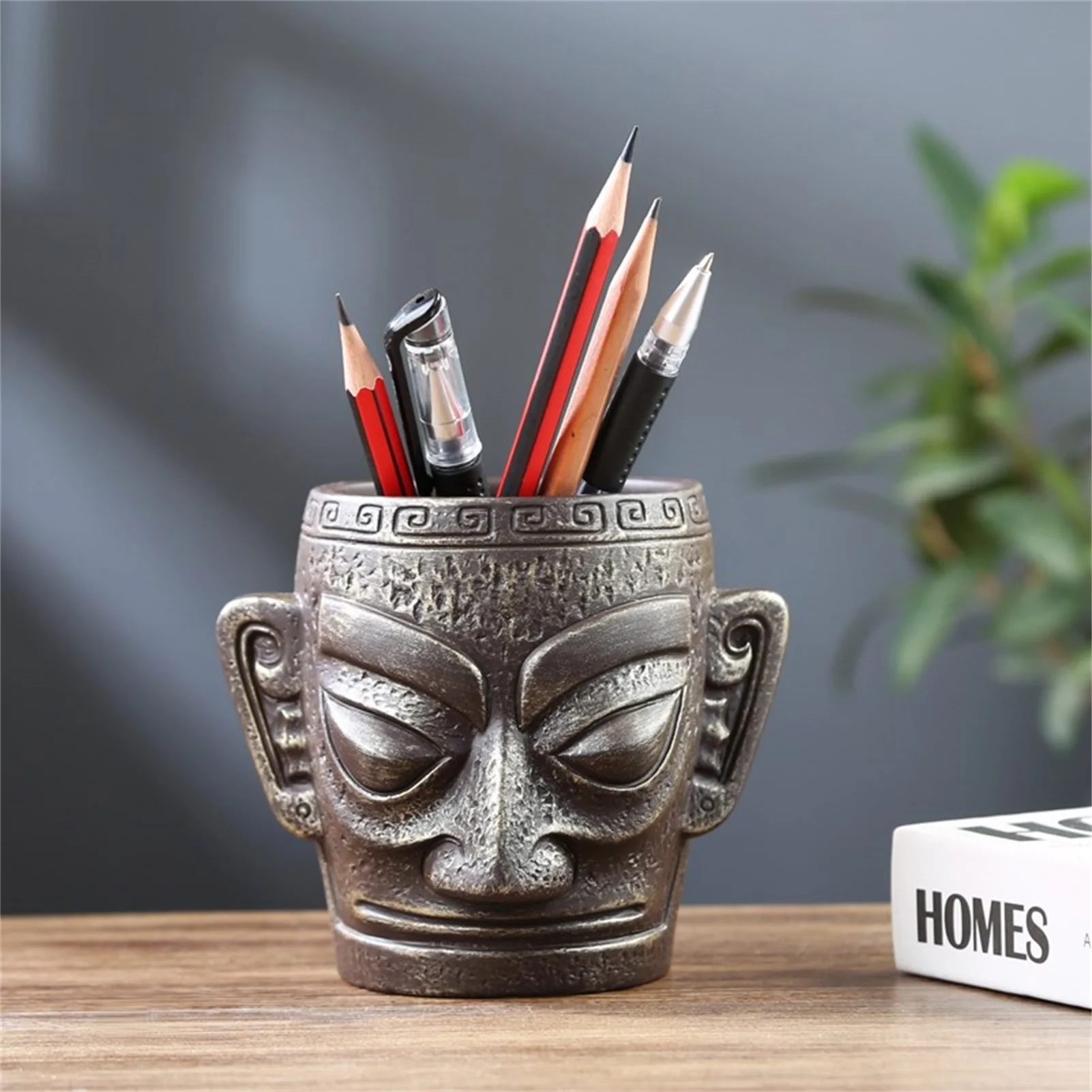 Bronze Man Pen Holder For Desk Culture Design Makeup Brush Organizer Creative Stationary Organizer Unique Pencil Holder
Bronze Man Pen Holder For Desk Culture Design Makeup Brush Organizer Creative Stationary Organizer Unique Pencil Holder
