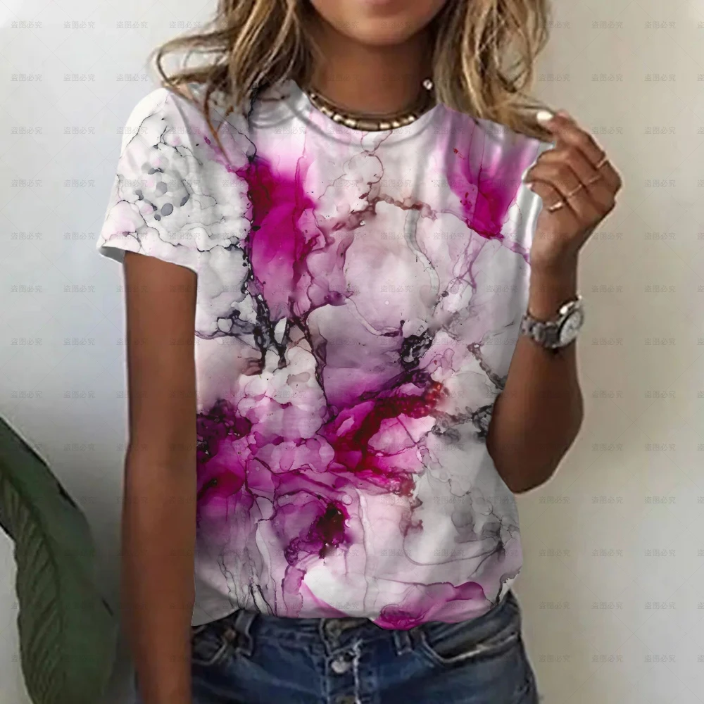 2022 Flower Theme Women's T-shirt Summer Women's High Street T-shirt Women's Abstract Print Casual Top Round Neck Top T-shirt
2022 Flower Theme Women's T-shirt Summer Women's High Street T-shirt Women's Abstract Print Casual Top Round Neck Top T-shirt