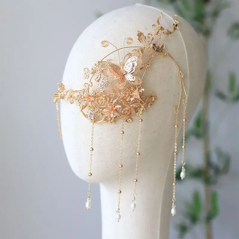 Hanfu Face Curtain Antiquity Half-Covered Face Mask Tassel Ancient Chinese Style Hair Ornament Ancient Costume Accessories
Hanfu Face Curtain Antiquity Half-Covered Face Mask Tassel Ancient Chinese Style Hair Ornament Ancient Costume Accessories