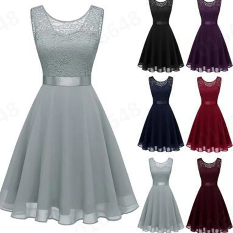 Summer Women A-lined Elegant Style Dresses Crewneck Sleeveless Solid Color Two Layered Dress for Cocktail Parties
Summer Women A-lined Elegant Style Dresses Crewneck Sleeveless Solid Color Two Layered Dress for Cocktail Parties