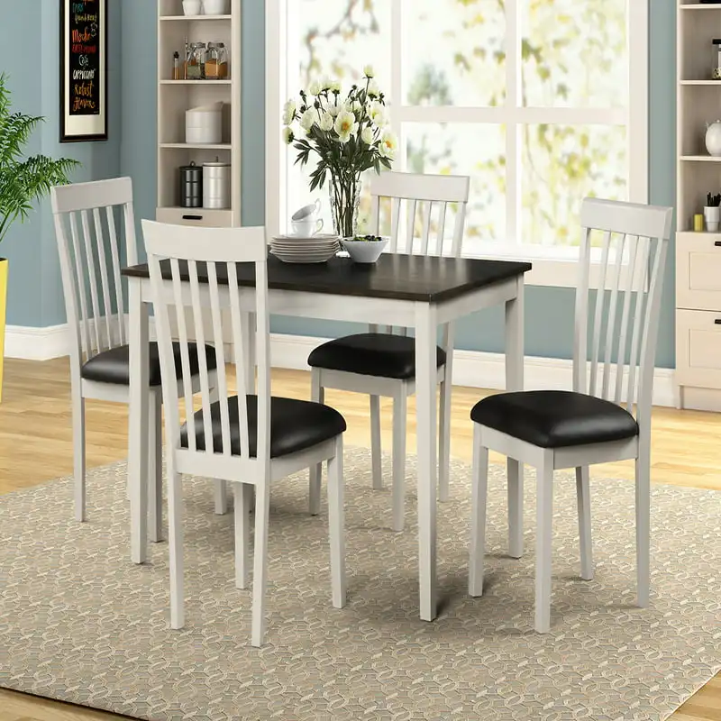 Kayla dining set with 1 table and 4 chairs, white w/ walnut Knife Kawaii tableware Portable tableware Butter dish Spoon set Spoo
Kayla dining set with 1 table and 4 chairs, white w/ walnut Knife Kawaii tableware Portable tableware Butter dish Spoon set Spoo