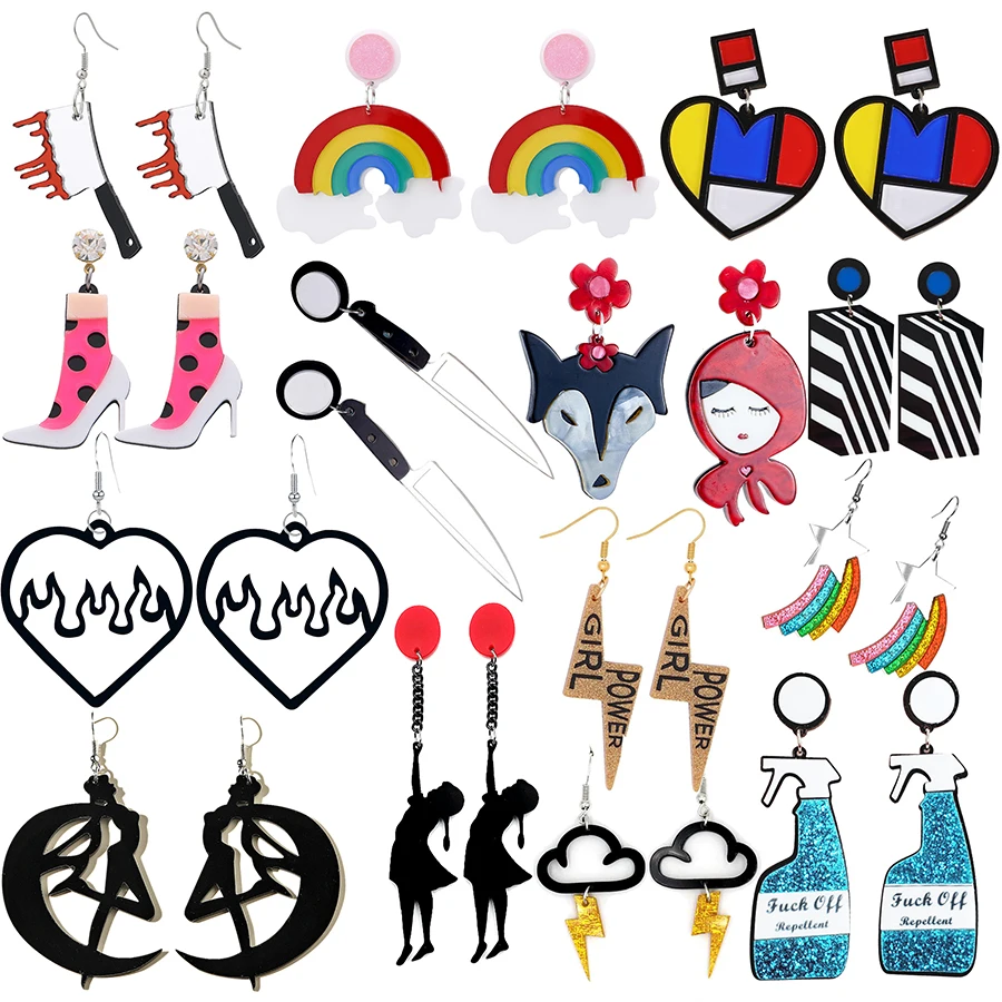 New Geometric Acrylic Drop Earrings For Women Hip Hop Trend Party Gift Jewelry Wholesale Lightning Rainbow Heart
New Geometric Acrylic Drop Earrings For Women Hip Hop Trend Party Gift Jewelry Wholesale Lightning Rainbow Heart