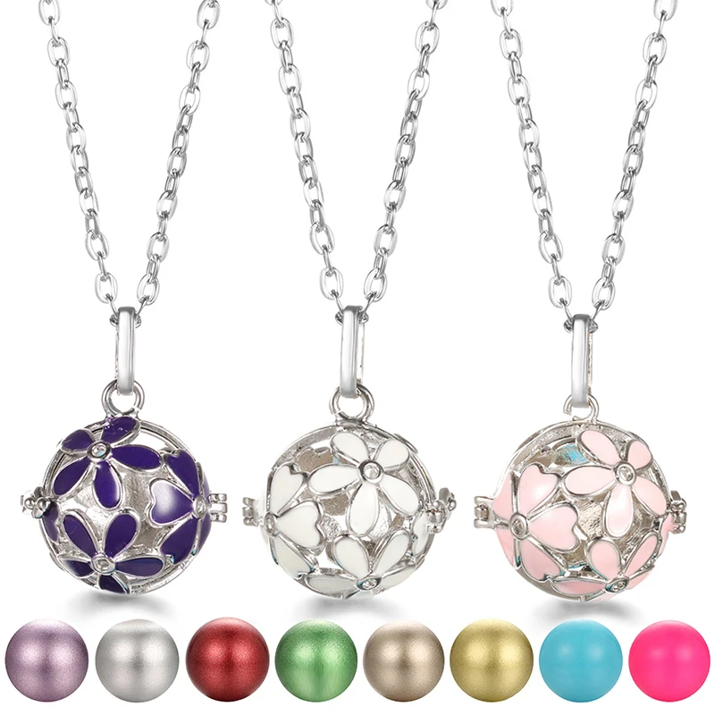 France Chime Painting Flower Aromatherapy Cage Necklace Music Ball Essential Oil Diffuser Woman Perfume Lockets Pendant Jewelry
France Chime Painting Flower Aromatherapy Cage Necklace Music Ball Essential Oil Diffuser Woman Perfume Lockets Pendant Jewelry