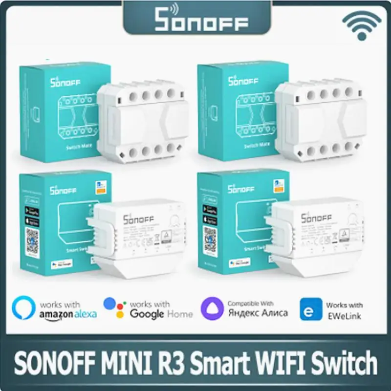 SONOFF MINI R3 Wifi Smart Switch With S-MATE Switch No Neutral Wire 16A DIY Module Work With Alexa Google Home Yandex Alice
SONOFF MINI R3 Wifi Smart Switch With S-MATE Switch No Neutral Wire 16A DIY Module Work With Alexa Google Home Yandex Alice