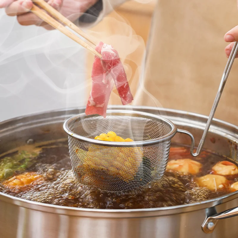 

Воронка Из Нержавеющей Стали Shabu Hotpot можно повесить ситечко кухонная рыболовная лапша кухонный горшок