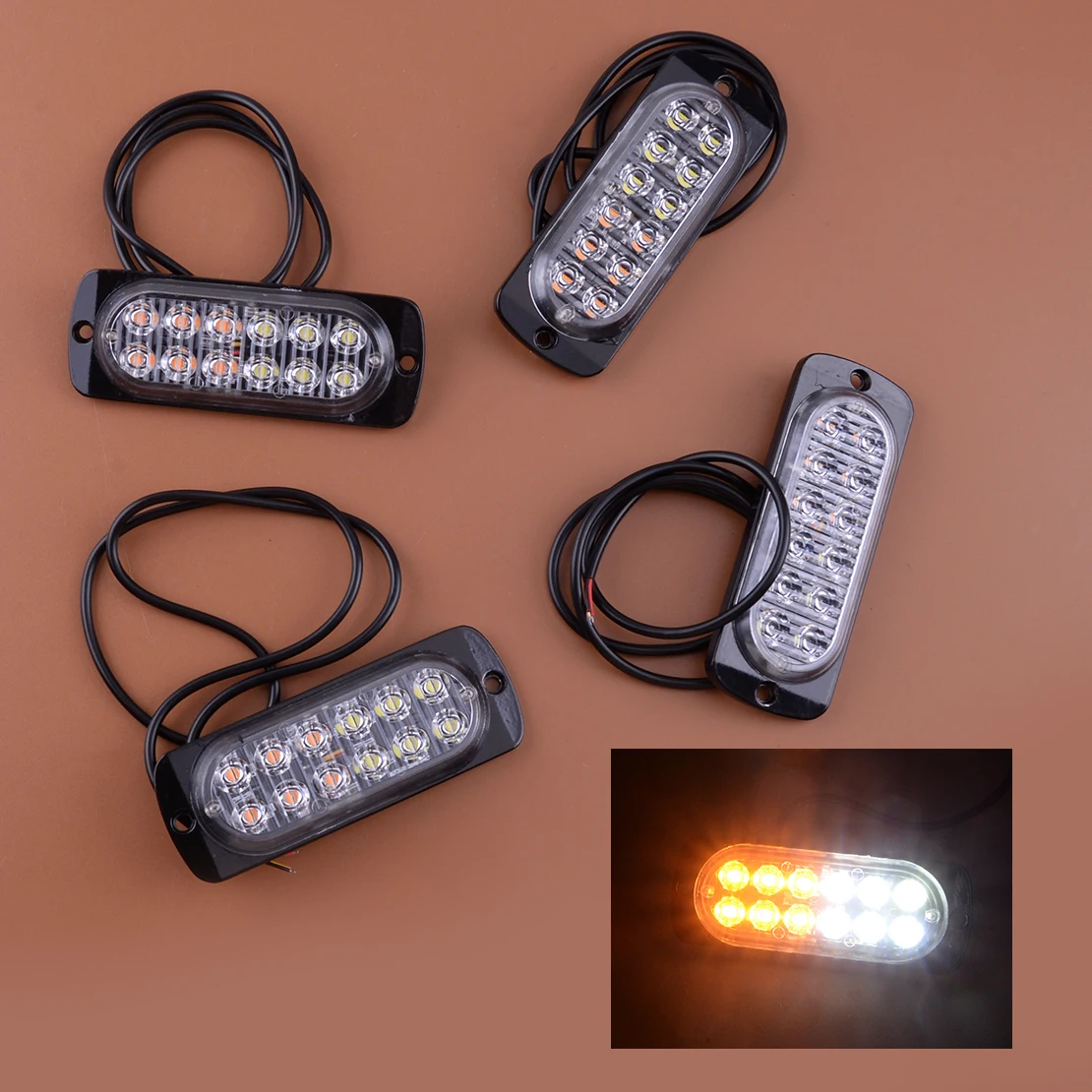 12 LED Clear Lens Warning Light Bar Flash Strobe Emergency Hazard Beacon Signal Lamp for Universal Cars Pickups Trucks
12 LED Clear Lens Warning Light Bar Flash Strobe Emergency Hazard Beacon Signal Lamp for Universal Cars Pickups Trucks
