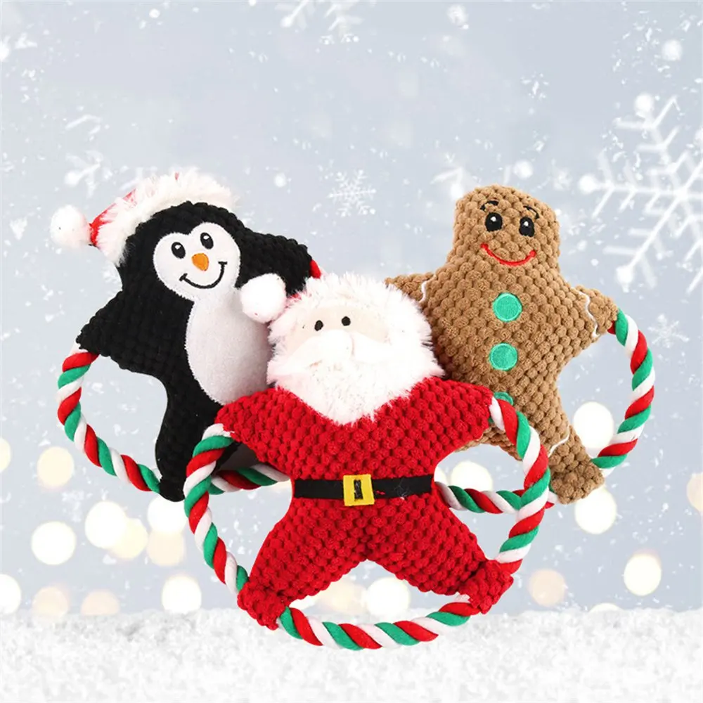 Christmas Santa Pet Dog Plush Squeak Sounding Toys Cotton Rope Bite Resistant Interactive Training Toys Puppy Cat Pet Supplies 
Christmas Santa Pet Dog Plush Squeak Sounding Toys Cotton Rope Bite Resistant Interactive Training Toys Puppy Cat Pet Supplies