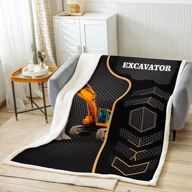 Geometric Honeycomb Excavator Sherpa Blanket Construction Vehicles Plush Blanket Equipment Trucks Fleece Throw Blanket
Geometric Honeycomb Excavator Sherpa Blanket Construction Vehicles Plush Blanket Equipment Trucks Fleece Throw Blanket