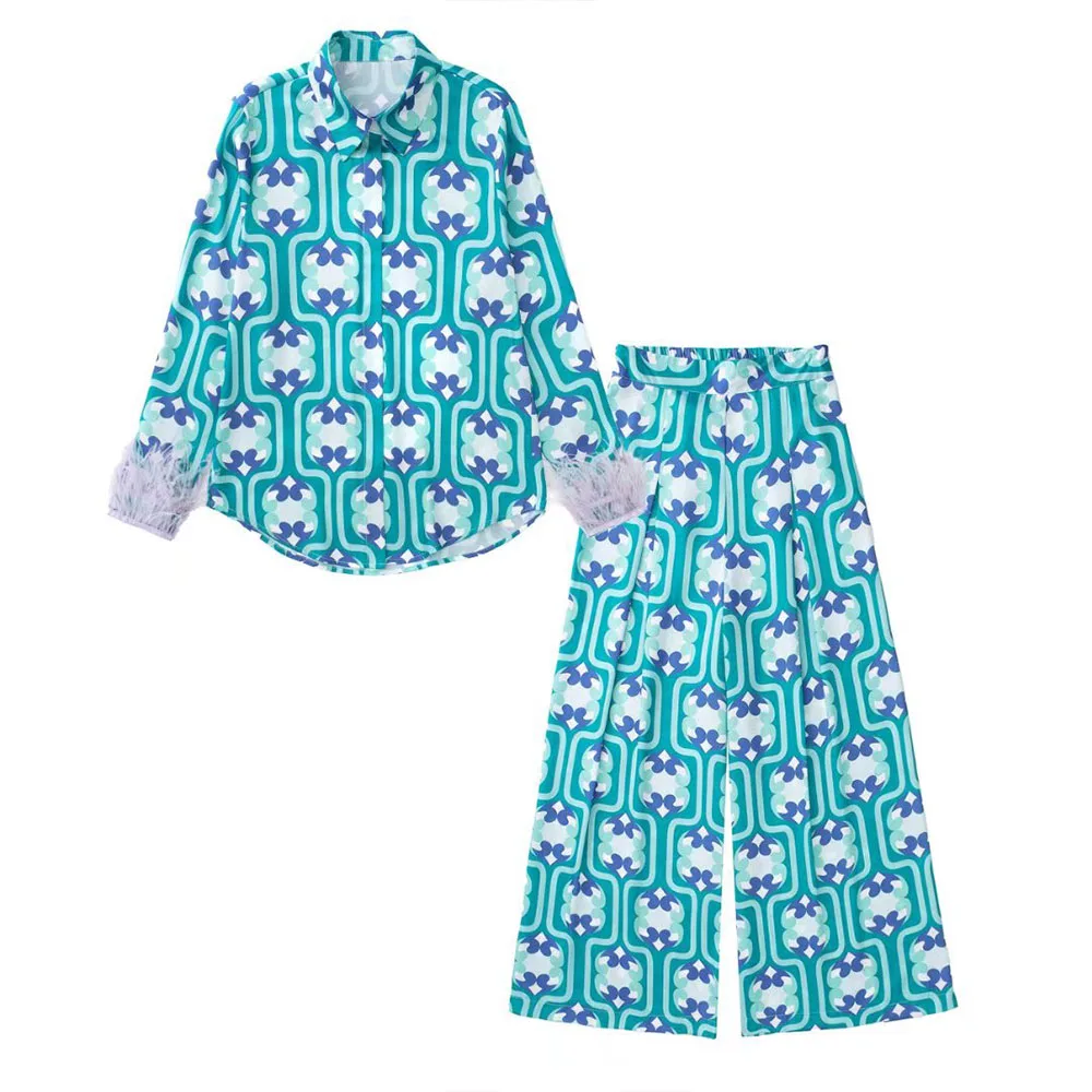 printed woman blouse single-breasted lapel Elegant Woman Shirt Feather trim on cuffs Fashion Ladie Blouses 2022 Basic Ladies Top
printed woman blouse single-breasted lapel Elegant Woman Shirt Feather trim on cuffs Fashion Ladie Blouses 2022 Basic Ladies Top