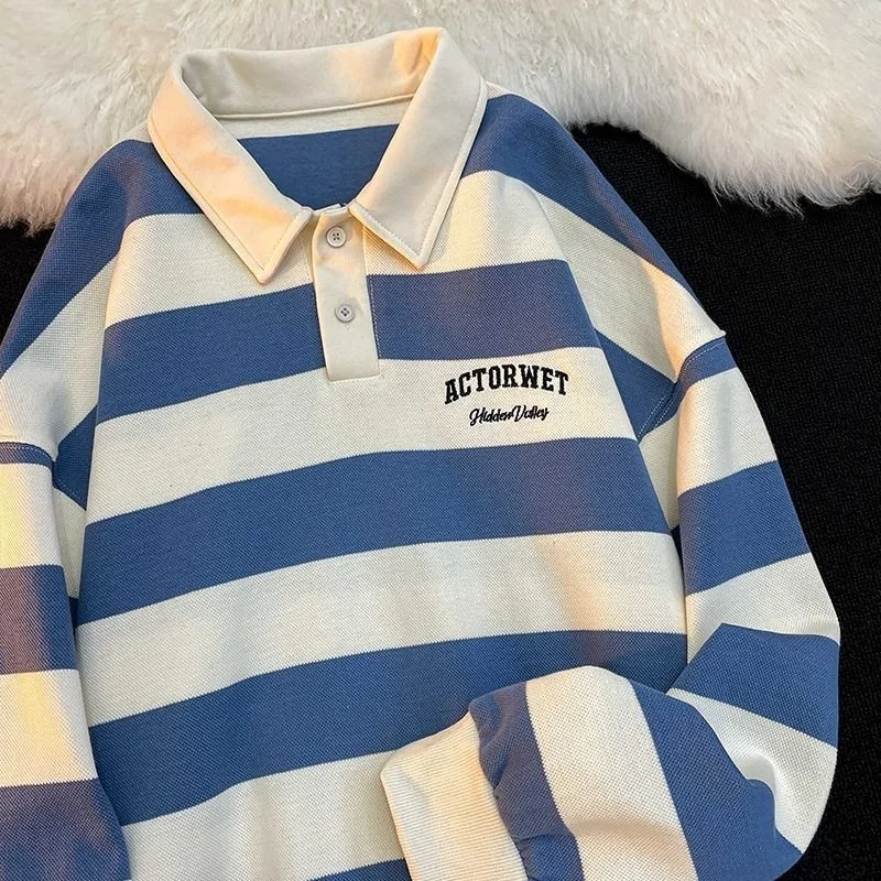 Striped Blue Japanese Retro Sweatshirt Women Hoodies Polo Collar Loose Tide Brand Couple Pullovers Spring Plus Size Casual Tops
Striped Blue Japanese Retro Sweatshirt Women Hoodies Polo Collar Loose Tide Brand Couple Pullovers Spring Plus Size Casual Tops