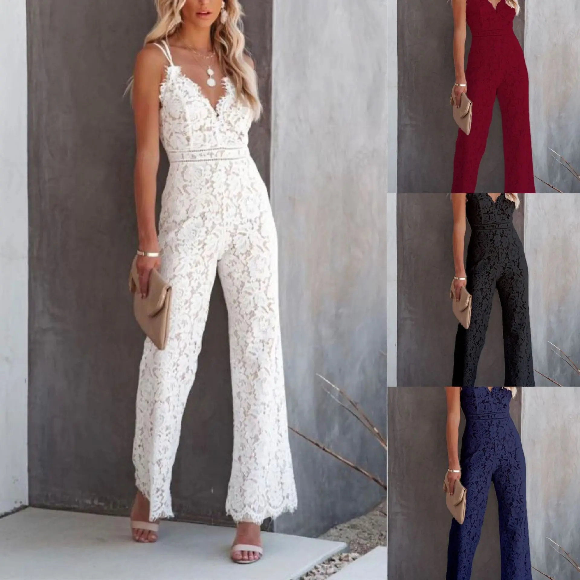 2023 New Solid Color Lace Stitching Rompers Womens Jumpsuit Sleeveless Casual Suspender Jumpsuit Overalls for Women
2023 New Solid Color Lace Stitching Rompers Womens Jumpsuit Sleeveless Casual Suspender Jumpsuit Overalls for Women
