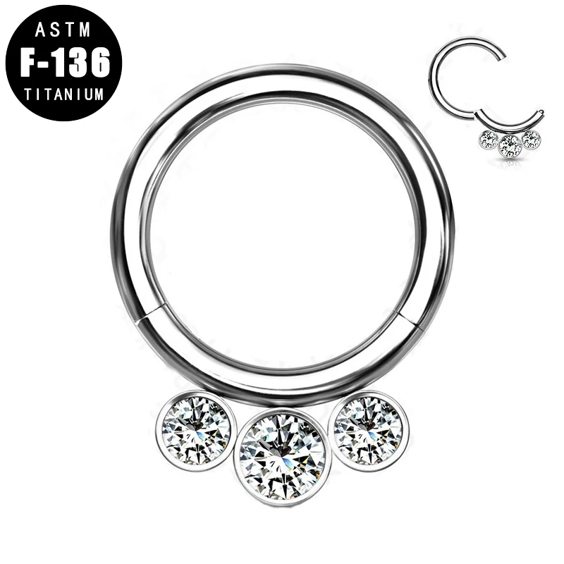 ASTM F136 Titanium Nose Studs Hinged Segment Hoop Rings 3 Inner Bezel Set Crystals Ear Helix Tragus Earrings Piercing Jewelry
ASTM F136 Titanium Nose Studs Hinged Segment Hoop Rings 3 Inner Bezel Set Crystals Ear Helix Tragus Earrings Piercing Jewelry