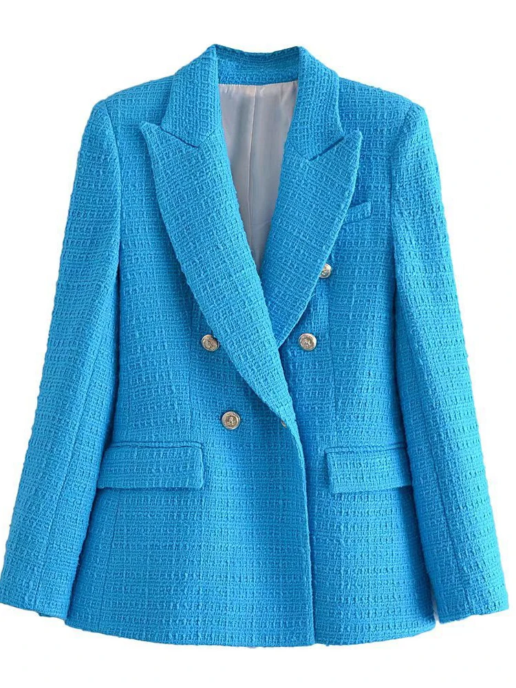 HIGH STREET Newest 2022 Designer Lapel Jacket Women's Double Breasted Tweed Blazer
HIGH STREET Newest 2022 Designer Lapel Jacket Women's Double Breasted Tweed Blazer